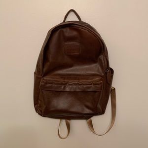 GUESS Brown Leather Backpack